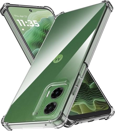 Image of REALCASE Silicone Moto G35 5G Back Cover Case, Scratch Resistant Protective Crystal Clear Transparent Shock Proof Bumper Back Cover Case for Moto G35 5G