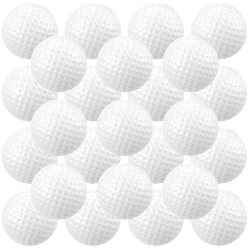 Junkin 24 Pcs Foam Golf Practice Balls Realistic Feel and Flight Training Sport Balls Elastic Soft Foam Golf Balls for Indoor or Outdoor Backyard Training(White)