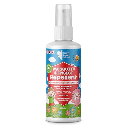 Kids Mosquito & Insect Repellent Spray 100ml, DEET Free Bug Spray for Children Aged 4+, Plant Based Formula with 30% Citriodiol, Family Friendly Outdoor Protection Against Mosquitoes, Midges and Ticks