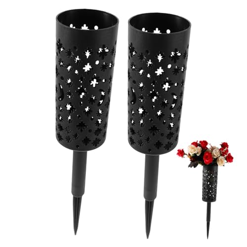 ANDRESLAD 2pezzi Vasi Cimiteriali Con Per Artificiali Da Decorazione Per Tombstone e Facile Installazione e Stabile