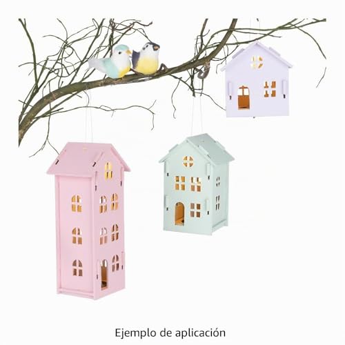 Miniatura 5 de Ideen Mit Herz Casa Decorativa De Madera Natural Casas En Miniatura Para Colgar Para Velas Led 7,3 Cm X 8,4 Cm X 7,8 Cm