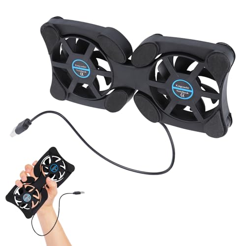 UTHCLO Base Raffreddamento Portatile Pieghevole per Notebook con Doppia Ventola USB Design Salvaspazio Antiscivolo Raffreddamento Efficiente per Laptop senza Alimentatore Esterno