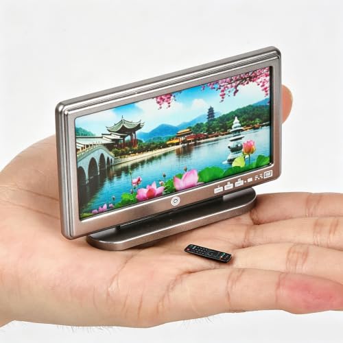1:12 Scale Miniature TV Tiny Television Dollhouse Furniture Accessories