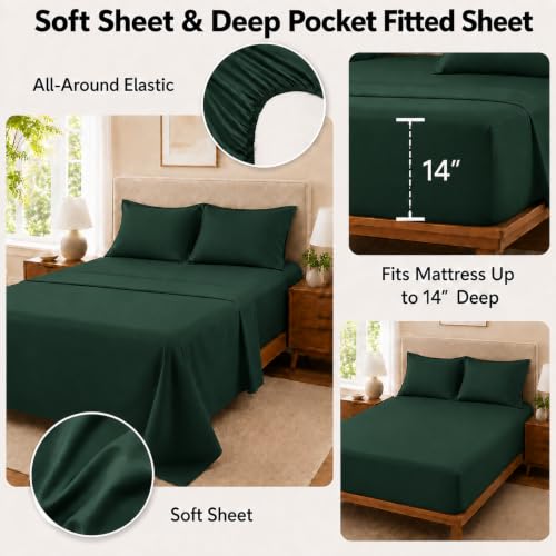 Velorose King Size Comforter Set Emerald Green, 7 Pieces Bed in a Bag by Velorose - Used condition - Image 3