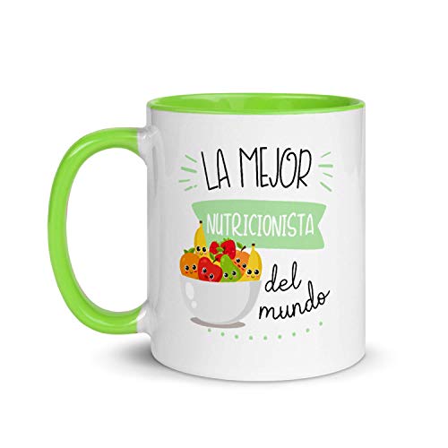 Kembilove Taza de Desayuno de la Mejor Nutricionista del Mundo – Tazas de Café para Profesionales y Trabajadores para la Oficina – Tazas de Té en Color de Profesiones – Taza de Cerámica de 350 ml