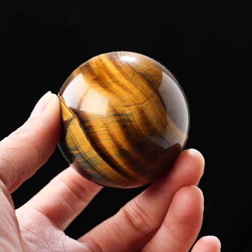 Sphère œil de tigre véritable et socle d'exposition haut de gamme