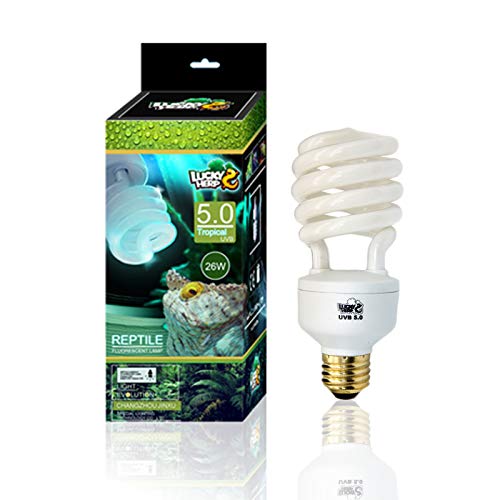 LUCKY HERP Reptile UVA UVB Light 5.0 Compact Fluorescent Tropical Terrarium Lamp 13 26 Wattage (26W)