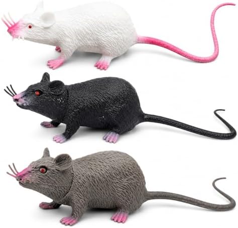 Garneck 3 Pieces Fake Rat Prank Prop: Realistic Mouse Props PVC C...