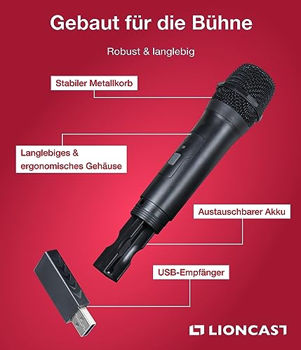 Karaoke-Mikrofon Lioncast kabelloses 2er Set für Playstation und mehr