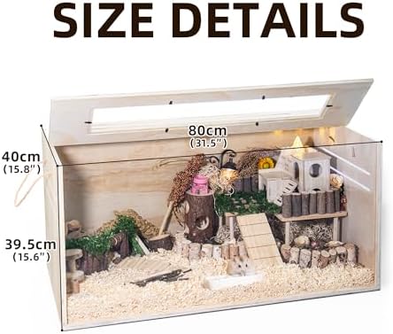 Pine Small Animals Houses&Habitats 츄어프루프, 81.3cm(32인치) 소나무 기니피그 케이지 햄스터 케이지 작은 동물용 (81.3cm(32인치) 미디엄, 일반) — 사진 2