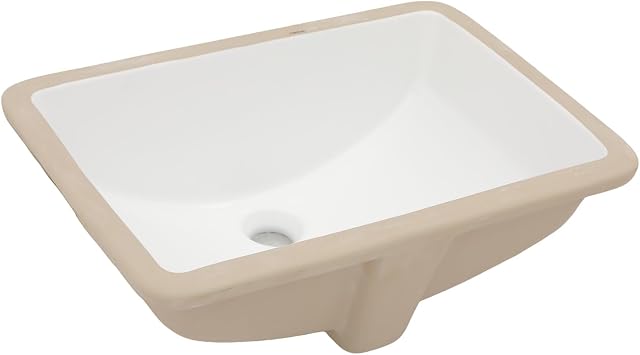 20x14 Inch White Rectangle Undermount Bathroom Sink