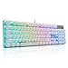 E-Element Z-88 Retro Mechanical Gaming Keyboard, Programmable RGB Backlit, Blue Switch -Tactile & Clicky, Typewriter Style, Water Resistant 104 Keys Anti-Ghosting for Mac PC, White