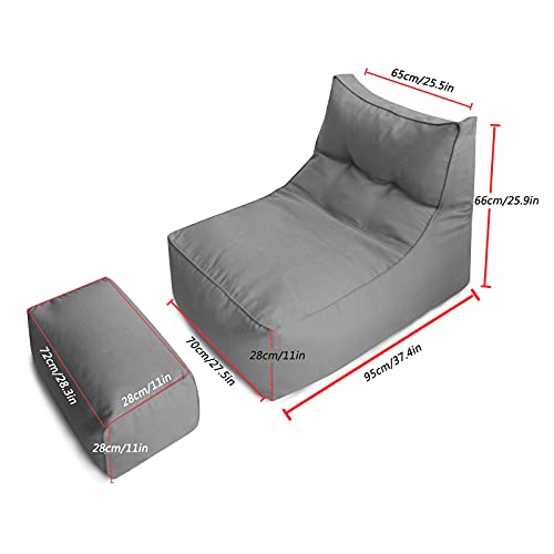 DTLEO Funda de Puff Funda de Bean Bag Escabel para Adultos y Niños, Puf Gigante de Tela, Puf de Salón (Sin Relleno), Puf de Salón para Sofá, Silla o Tumbona,Light Coffee - imagen 2