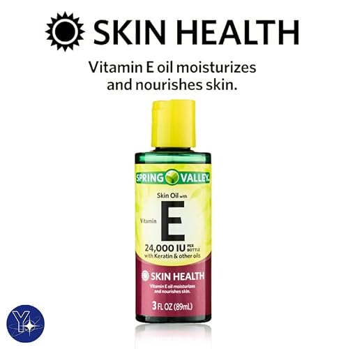Skin Oil with Vitamin E Spring Valley, 24,000 IU, 3 fl oz and Bookmark Gift of YOLOMOLO