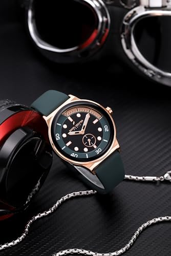 Image of Daniel Hechter Paris Auber Collection Analog Quartz Watch for Men with Round Gloss Dial, Small Seconds Sub-Dial & Silicone Strap
