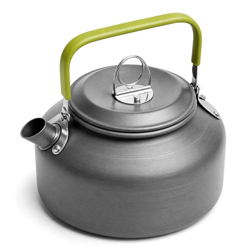 BORDEAG Bouilloire De Camping: 0.8 L Bouilloire à Thé, Ultra Légère Bouilloires Avec Poignée Anti-Chaleur Et Sac De Transport Pour Camping, Pique-Nique,...