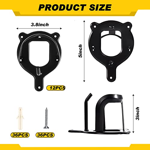 12 Counts Horse Bridle Rack Bridle Bracket Bridle Hooks Horse Tack Storage Halter Hanger Metal Bridle Holder With Tubes And Screw For Horse Barn Supplies, Black #TOP1