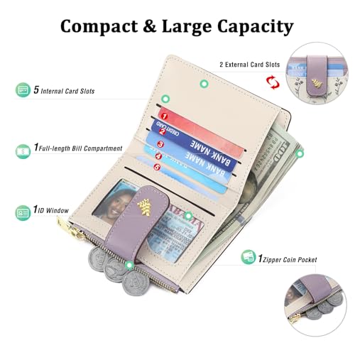 Image of GAEKEAO Wallet Women Small RFID Vegan Leather Card Holder for Women