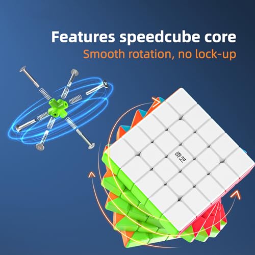 XMDCuber QY Toys Speed Cube 5x5 Stickerless, Magic Cube 5x5x5 Puzzle, Professional Smooth 62 mm Suitable for All Players