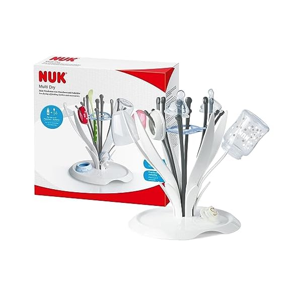 NUK MultiDry Trockenständer - praktisches Trocknen von bis zu 6 Babyflaschen und Zubehör, BPA-frei | 1er Pack