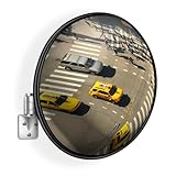 Convex Traffic Mirror - 32'' Outdoor and Indoor Driveway & Security Parabolic Safety Mirror, Acrylic Convex Mirrors for Garage, Retail Stores, Warehouses, Office and High-Traffic Areas