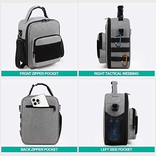Tactical Small Lunch Box For Women Men, Insulated Lunch Bag For Adults, With Shoulder Strap Reusable Portable Lunch Tote For Work Office,Grey #TOP4