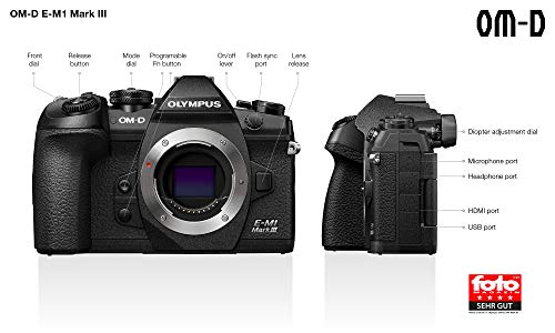 Olympus OMD-EM-1-Mark-III Mirrorless Digital Camera Body Black - Image 4