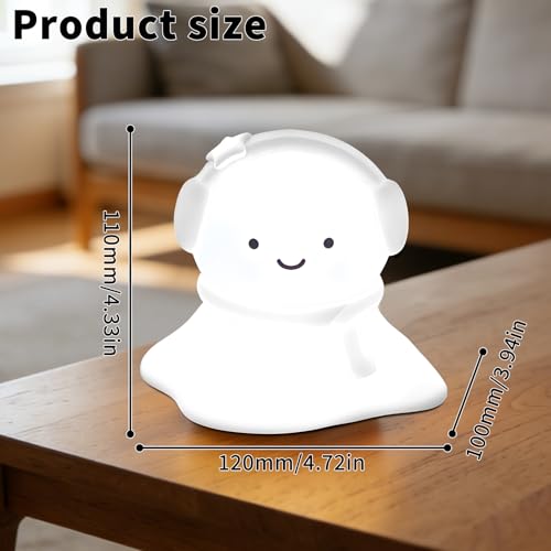 Image of Snow Baby Silicone Night Light - Rechargeable, Adjustable Brightness and Timer Function, Suitable for Children's Rooms and Bedrooms, Great Gift for Festivals