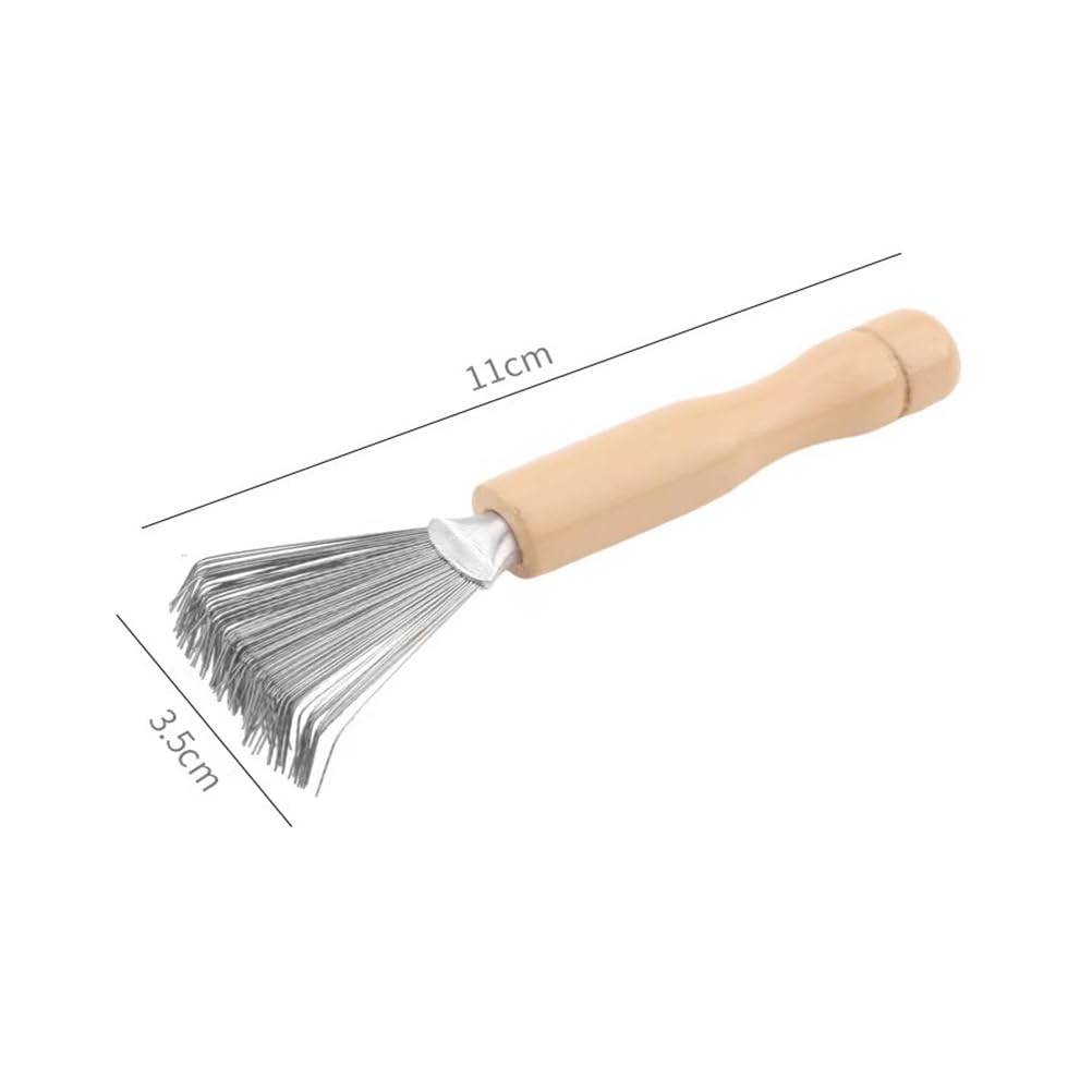 Spazzola per la pulizia dei capelli in 2 pezzi, strumento per la pulizia del pettine con manico in legno per tutte le dimensioni di spazzola Spazzola per capelli.