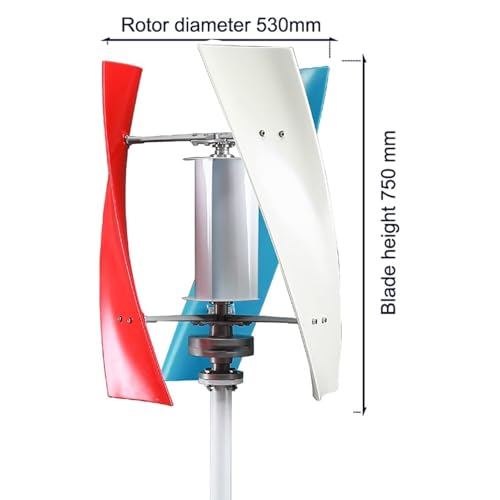 Vertikaler Windkraftgenerator-Bausatz für Wohnhäuser, 3000 W/5000 W, 12 V/24 V/48 V, 3-Blatt-PMA für effiziente Hybrid-Wind-Solar-Energiesysteme