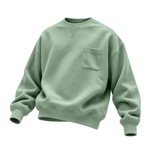 VBTAPA Sweatshirts For Men Men'S Sweatshirts Long Sleeve Fall Pullover Tops Fashion V Stitch Chest Pocket Basic Shirts Crew Neck Classic Top 2026 Green S - image 4