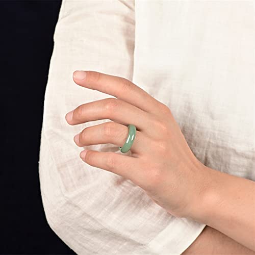 Bague jade vert de glace naturel YCQYM anneau 18 mm cadeau idéal