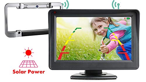 iSharp Digital True Wireless Backup Camera and Monitor Kit Solar Power Night Vision