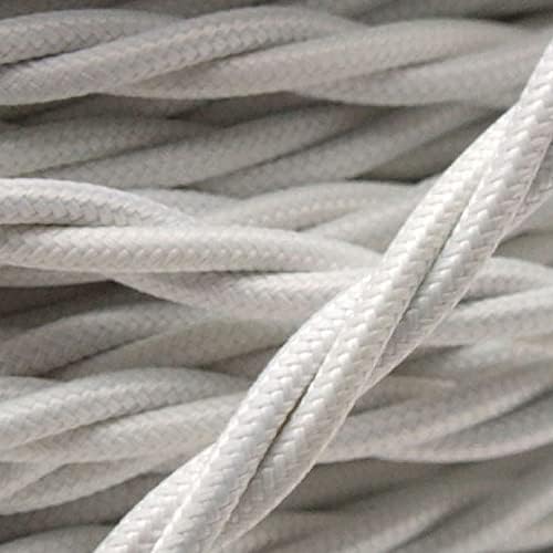 Art Deco Emporium PRE-CUT Length Vintage Styled British Made Antique Gold Cloured Cloth Covered Braided Twist Flex - Electric Cable 3 Core; Electrical Cable 3Amp; Electrical Wire 0.50mm