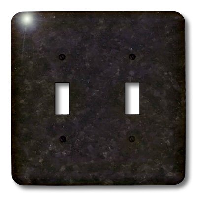 Double interrupteur à bascule 3drose motif granit perle noire résistant