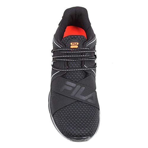 Fila, Springy, Tênis, Masculino, Preto/Prata/Laranja Flúor, 38