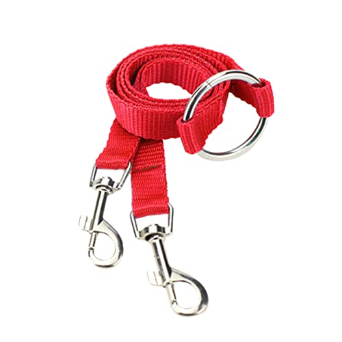 Abaodam Double Leashes for Dogs Durable Nylon Traction Rope No Tangle Dual Clips for Walking Two Small Pets Red for Dog and Cat Owners