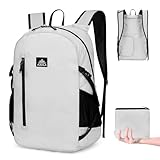 TRIWONDER Mochila Plegable Ultraligera 20 L Impermeable Unisex para Senderismo Acampada Ciclismo Ocio y Viajes (Gris)