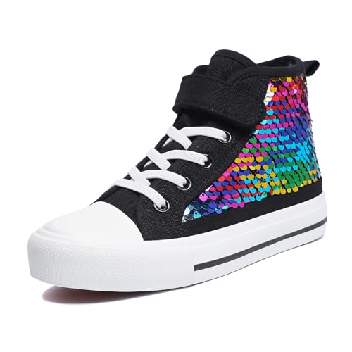Zoroadke Kids Sparkle Sequins High Top Canvas Shoes