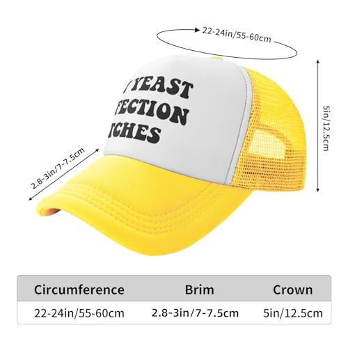 Image of My Yeast Infection Itches Trucker Hat Funny Baseball Caps Adjustable Fishing Hats for Men Women Black