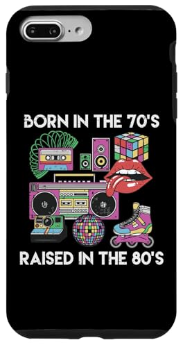 Born In 70s Raised 80s Cool Gen X �X���[�o�b�N �o�C�u �����Y ���f�B�[�X �X�}�z�P�[�X iPhone 7 Plus/8 Plus �p