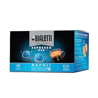 Bialetti Caffè d'Italia, Box 48 Capsule, Napoli, Intensità 10, Compatibili con Macchine Bialetti sistema chiuso, 100% Alluminio