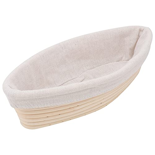 OUNONA 1Pc Rattan Woven Bread Basket with Cloth Liner Baking Tool for Bread and Easy to Clean for Home and Professional Bakers