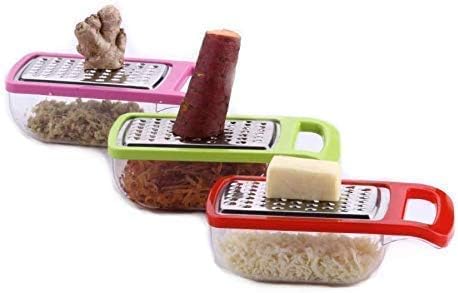 Miniatura 3 de AJE - Rallador compacto para verduras y queso con contenedor, rallador de queso de plástico con caja de almacenamiento para queso, verduras, frutas,