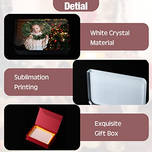 Didaey 2 Pcs Sublimation Crystal Photo Frame 4"X 6" Diy Crystal Picture Frame Custom Photo Frame Heat Transfer Photo Plaque Sublimation Blanks Crystal Tabletop Decor For Graduation Memorial Gifts #TOP3
