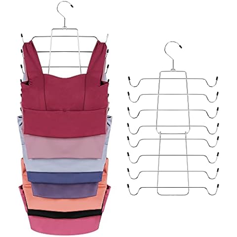 ZEDODIER Tank Tops Hangers,Bra Hanger 2 Pack Metal Space Saving Hanger Closet Organizer for Tank Tops, Bras, Camisoles, Scarfs or Belts Cover