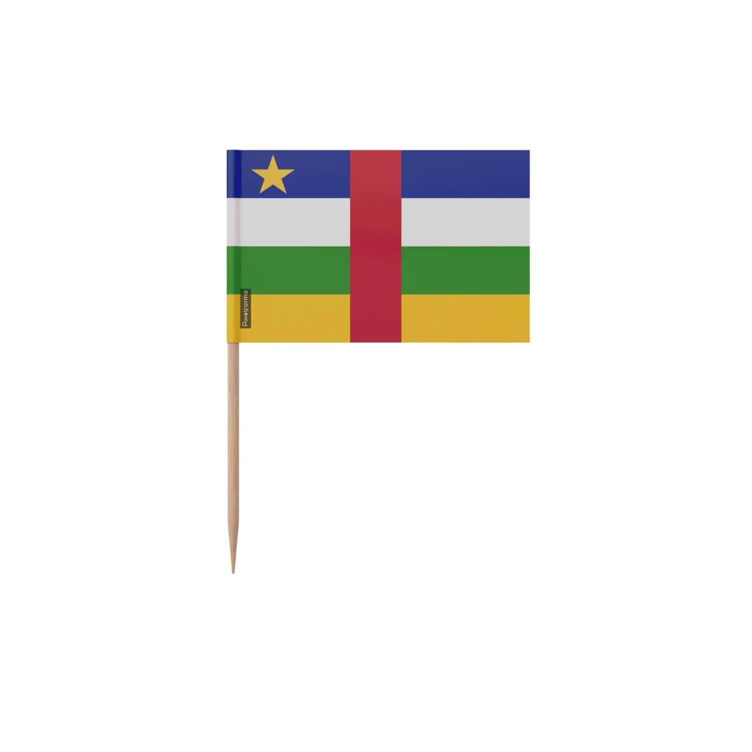 Stuzzicadenti - Bandiera della Repubblica Centrafricana, in diverse dimensioni, 100 pezzi, 8 cm