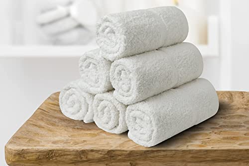 Textila Cotton White Salon Towels Size 16X26 Inches Hand Towels Super Soft And Quick Dry Towel For Facial | Gym | Salon | Spa And Home Use Towels Pack Of 24 Bulk Hand Towels #TOP6