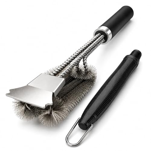 KENWQZI Grill Scraper Tool Stainless Steel Griddle Scraper for Blackstone Flat Top Grill, Heavy Duty BBQ Cleaning Scraper with Adjustable Handle, Metal Scraper for Cast Iron, Kitchen & Outdoor Cooking