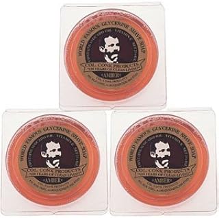 Col. Conk Amber Shave Soap 2.25 Ounce (Pack of 3)